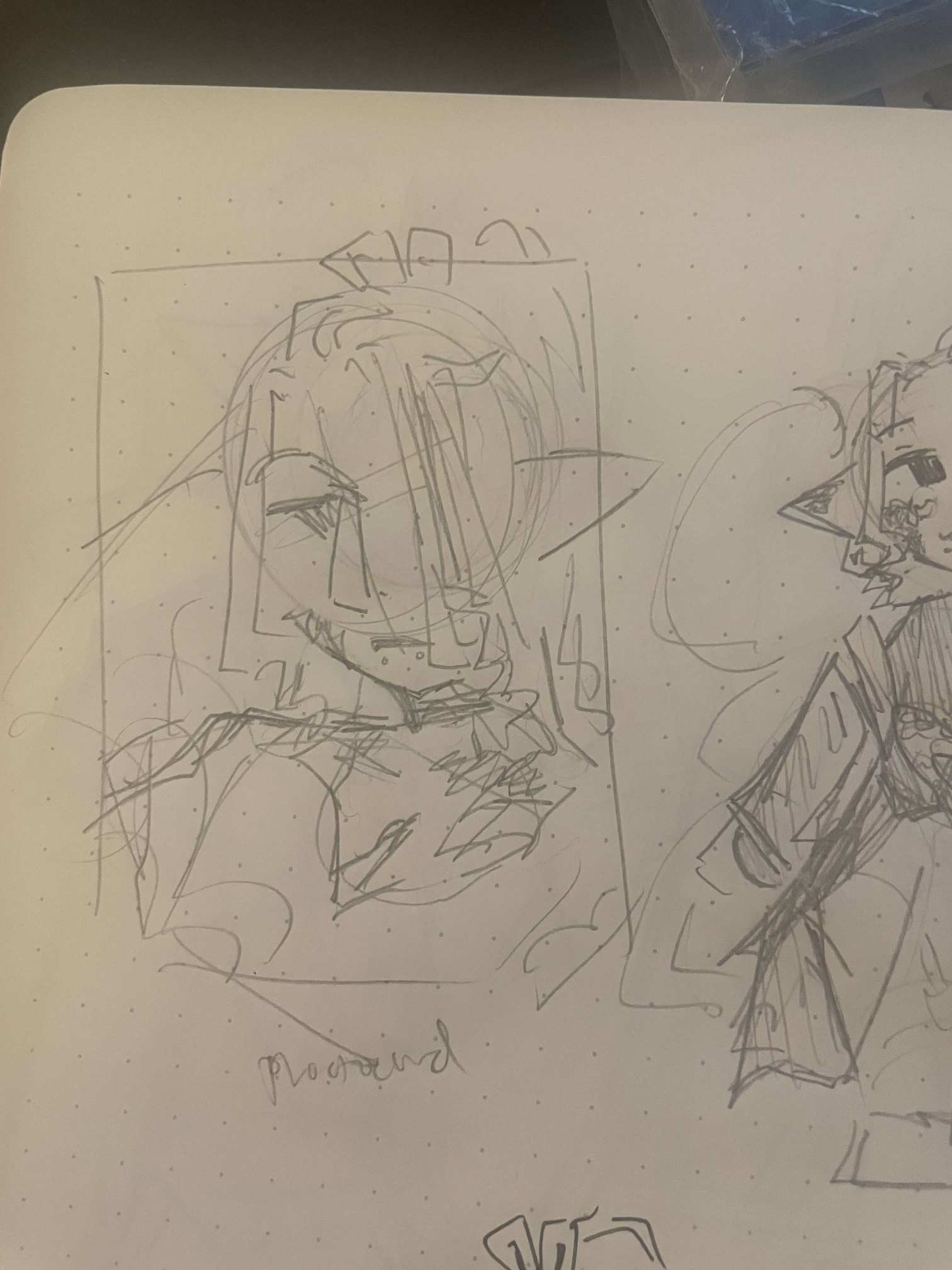 Photo of the snake girl potrait concept sketch.