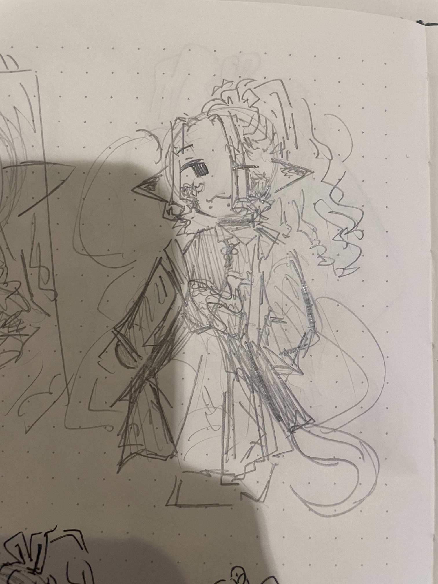 Photo of the snake girl chibi sketch.