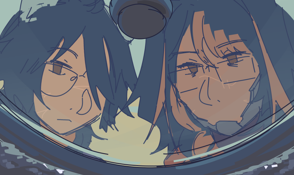 Ethan and Pina looking into a pot of boiling water.