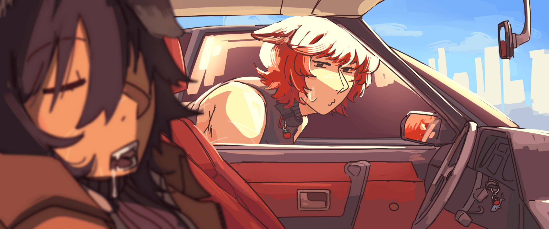 Fiore's eyes darting back and forth between Ethan and the keys.