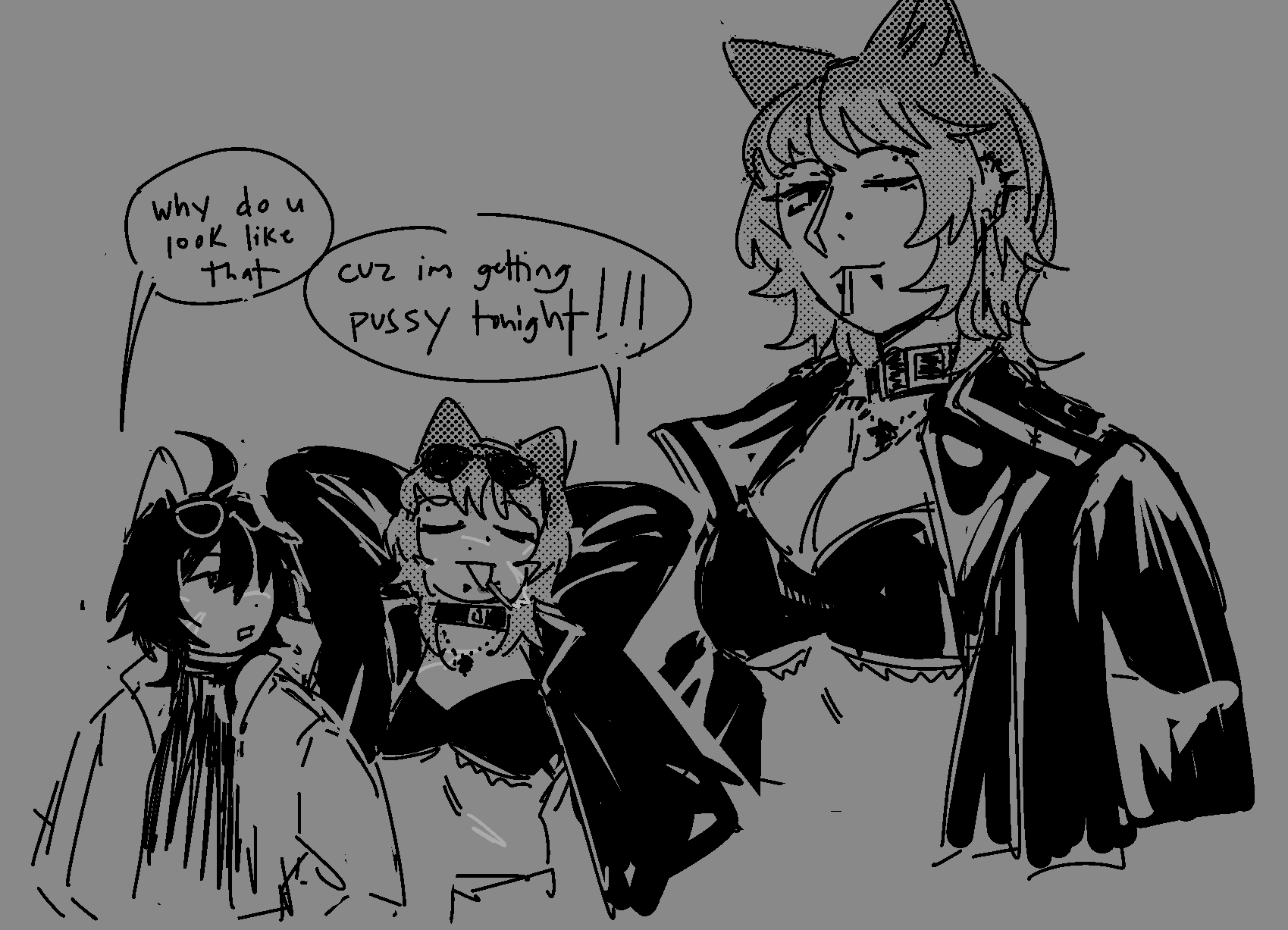 Fiore with piercings. Ethan: Why do you look like that. Fiore: Cuz I'm getting pussy tonight!!!