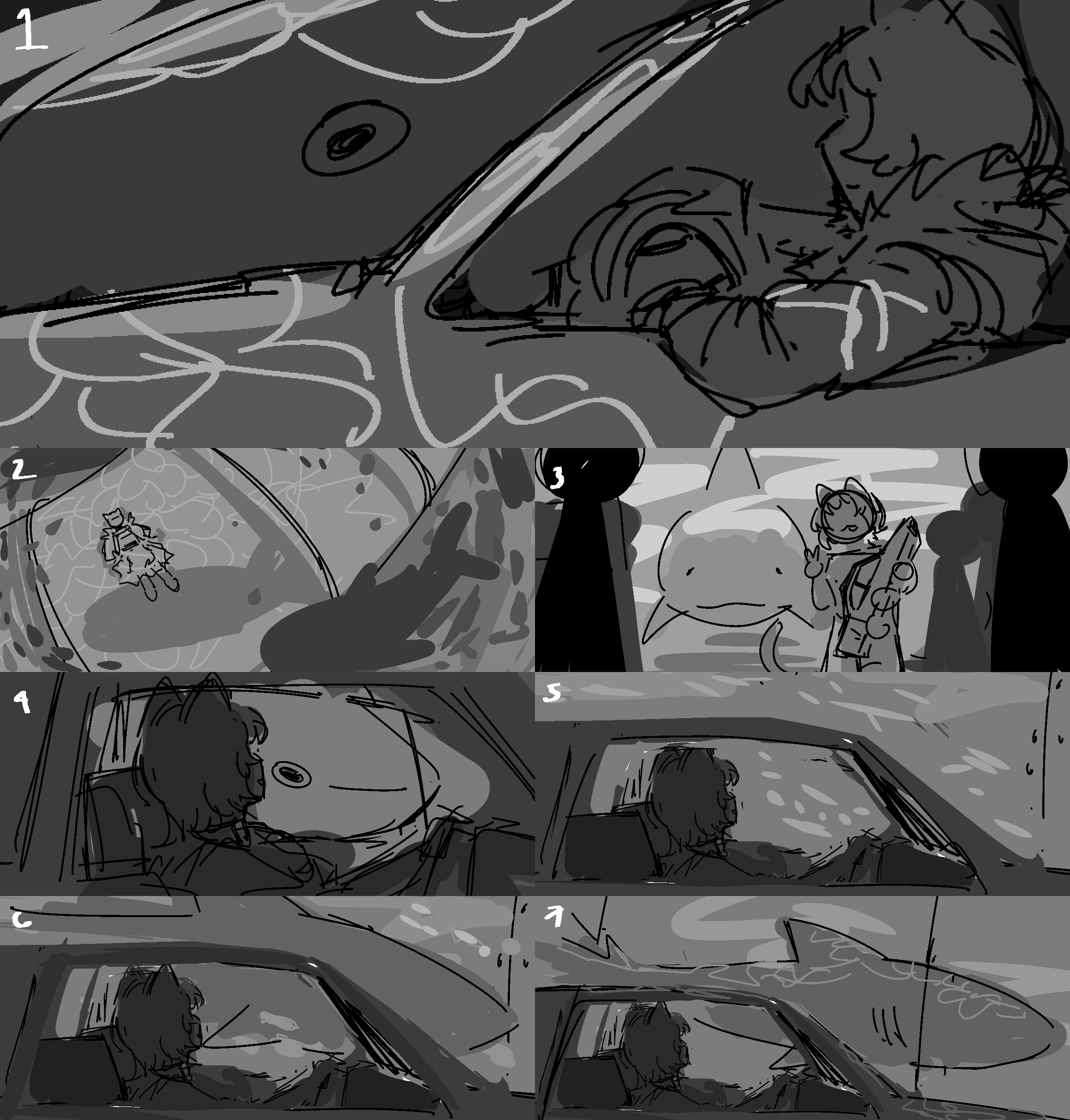 seven thumbnails of fiore in an aquarium