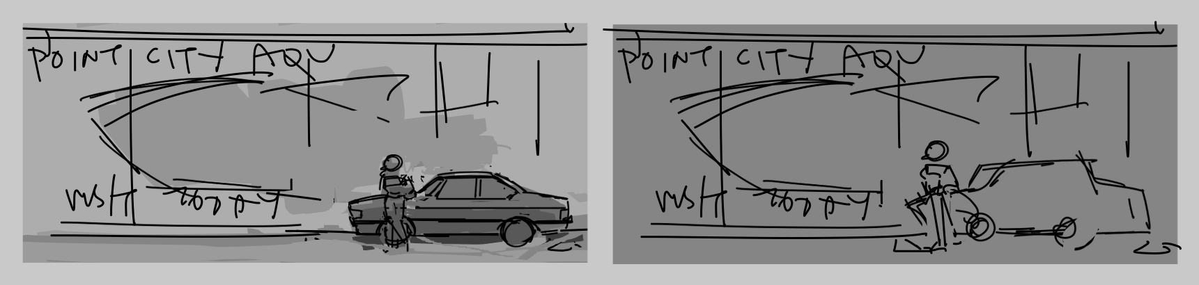 fiore next to an aquarium ad.