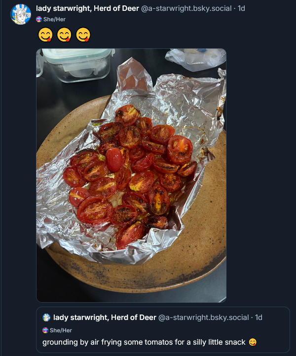 my girlfriend's tomatoes on bluesky